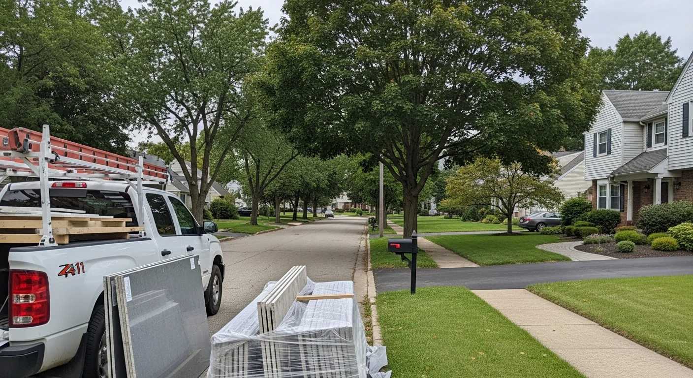 Clarence residential street with well-maintained homes and mature landscaping.